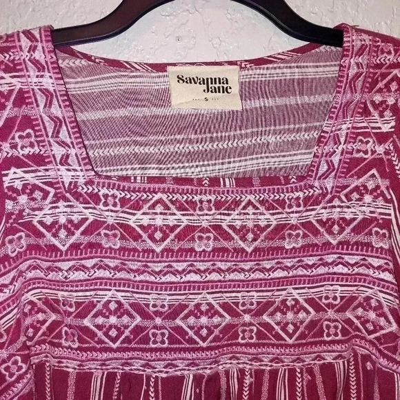 Savanna Jane Mauve The Olsen Top Boho Western Style Size Small - Picture 4 of 6
